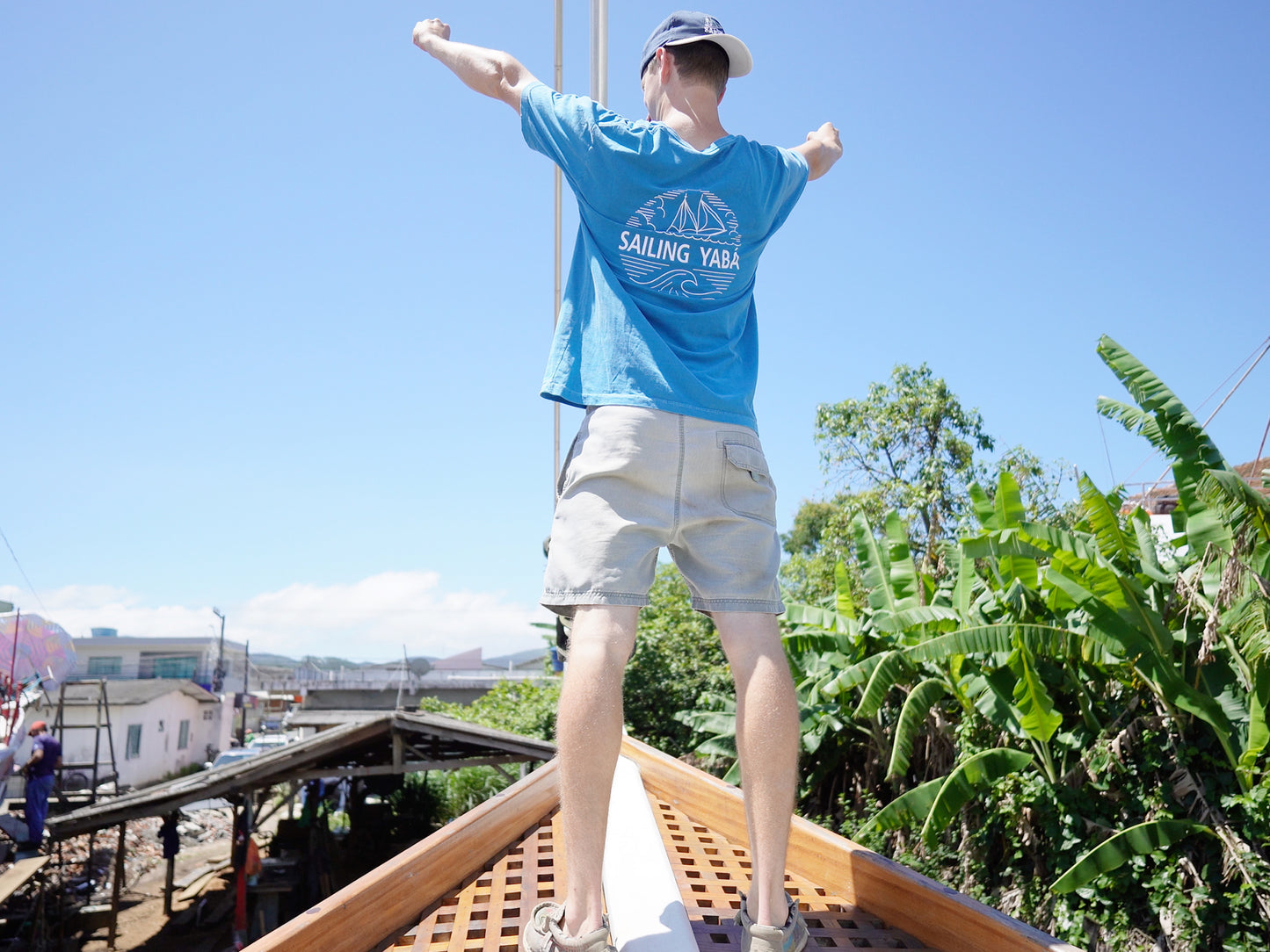 Old School T-shirt (Caribbean blue)